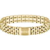BOSS Armband "OWAN", gold (gelbgoldfarben), Armbänder, 19cm, Edelstahl, Armband