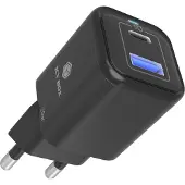 Icy Box IB-PS1020-PD, 2 Port USB 20 W Schnellladegerät für Mobilgeräte, 1x Type-C PD 3.0 Anschluss, 1x USB Type-A QC 3.0 Anschluss, Drinnen, AC, 12 V, Schwarz