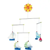 Niermann Stand By Niermann Segelschiff Mobile Natur, Blau, Weiss Made in Germany