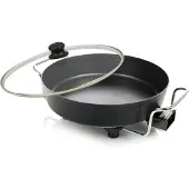 Princess 162367 XL Snackpfanne – Elektrische Snackpfanne – Mit Deckel – Einstellbarer Thermostat – 1800 W – Leistungsstarkes Doppelheizelement – Groß – 5,4 Liter – 1,5 Meter langes Kabel