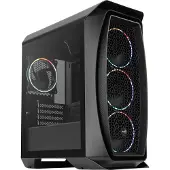 Aerocool Aero One Mini Eclipse, Mini Tower, PC, Schwarz, micro ATX, Mini-ITX, Acrylnitril-Butadien-Styrol (ABS), SPCC, Blau, Grün, Rot