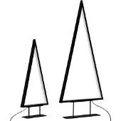 Beliani Weihnachtsdekoration Schwarz Metall 2er Set mit LED-Beleuchtung zum Aufstellen langes Kabel Tannenbaumform Deko Adventsdekoration