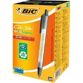 BIC Druckkugelschreiber ECOlutions Clic Stic, 0,4 mm, recycelt, schwarz, 50 Stück