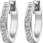 Jette Damen-Creolen 925er Silber rhodiniert 18 Zirkonia Jette Silber