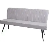 Mendler Sitzbank MCW-K16, Esszimmerbank Bank Polsterbank Garderobenbank, Rückenlehne Samt Metall 160cm hellgrau
