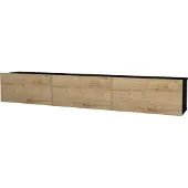 En.casa Fernsehschrank ’Vihti’ 180x31x29,5cm Schwarz/Eiche