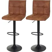 MCW 2er-Set Barhocker MCW-B13, Barstuhl Tresenhocker, WildKunstleder MVG- vintage hellbraun