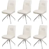 Mendler 6er-Set Esszimmerstuhl MCW-H70, Küchenstuhl Lehnstuhl Stuhl, Stoff/Textil Edelstahl gebürstet