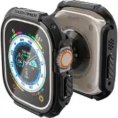 Spigen ACS05457, Hülle, Smartwatch, Schwarz, Apple, Apple Watch Ultra (49mm), Polycarbonat (PC), Thermoplastische Polyurethane (TPU)