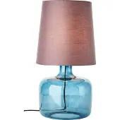 Brilliant dunkelblaue Tischlampe mit Stoff-Schirm HYDRA | dekorative Tischleuchte mit Schnurzwischenschalter | 57 cm Höhe & Ø 30 cm | E27 Fassung max. 60 W | Glas/Textil | Taupe / Dunkelblau