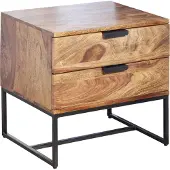 FineBuy Nachttisch Nachtkommode Boxspringbett Massivholz 50x40x51 cm Schubladen