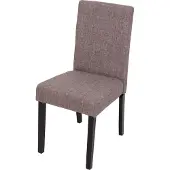 Mendler 4er-Set Esszimmerstuhl Stuhl Küchenstuhl Littau Textil, grau, dunkle Beine