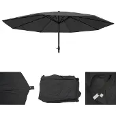 Mendler Bezug für Sonnenschirm Carpi Pro, Gastronomie Marktschirm Ø 5m, Polyester anthrazit