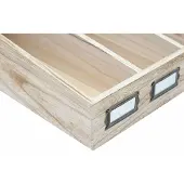 MCW Besteckkiste MCW-C25, Holzbox mit Deckel Besteckkasten, Paulownia 17x37x33cm naturbraun