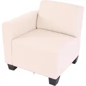 Mendler Modular 2-Sitzer Sofa Couch Moncalieri, Kunstleder creme