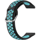 Cover-Discount 20mm Silikon Sportarmband gelöchert schwarz-blau