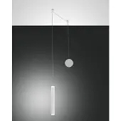 FABAS LUCE Prado mattweiße dezentrale Pendelleuchte - - 6,5 W dimmbare LED - Dezentrale Montage