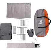 vidaXL Campingzelt 4 Personen Grau und Orange Wasserdicht