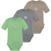 Normani 3er Set Baby Merino Body Kurzarm „Tauranga" - 9295