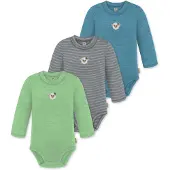 Normani 3er Pack Baby Merino Langarmbody „Tuai" - 9403