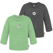 Normani 2er Pack Baby Merino Longsleeve „Taupo" - 9473