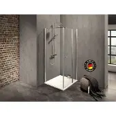 Dusbad Duschkabine/ Duschabtrennung Vital 2 Drehtür an Festteil rechts + Duschwand links (Kombination)