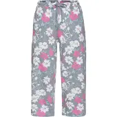 Vivance Caprihose DREAMS, Damen, Gr. 32/34, N-Gr, graublau, pink, geblümt, Single Jersey, Obermaterial: 100% Baumwolle, gemustert, Basic, bequem 3/4-Länge, Hosen Caprihose, in schmaler Form, Topseller
