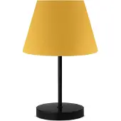 Opviq , Hochwertige Tischlampe aus 100% Metall, Senfgelb, 36 cm hoch | Stoffschirm (22 x 14 cm) | 150 cm Kabel | E27 Fassung, max. 40 W | Stilvolles Design für jedes Zuhause.