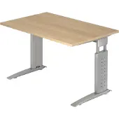 Hjh OFFICE PRO UNDA 12 S - 120 x 80 Eiche/Silber höhenverstellbar