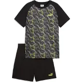 Puma Kinder Anzug TAD ESS Poly AOP Tee and Shorts Set B