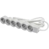 Legrand 694565, 3 m, Drinnen, Abgewinkelt, Grau, Weiß, 6 AC-Ausgänge, 701 g