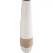 Gilde Bodenvase "Vase Olbia creme H. 66 cm", beige (creme), B:17cm H:66cm T:17cm Ø:17cm, Keramik, Vasen, Bodenvase