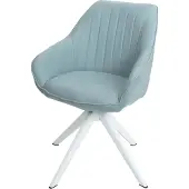 Mendler Esszimmerstuhl MCW-K27, Küchenstuhl Stuhl mit Armlehne, drehbar Stoff/Textil mint-grün