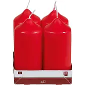 Idena Stumpenkerze 11cm Ø5cm rot 4 Pack