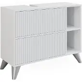 Vicco Waschbeckenunterschrank Leano Weiß 80 x 62 cm mit 2 Schubladen, Model 52130