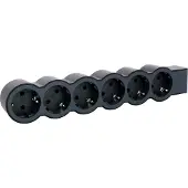 Legrand 694580 Flache Steckdosenleiste 6x Steckdose, ohne Kabel Kabel Farbe: Schwarz