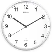 MAUL Wanduhr MAULsprint Ø 30.5 x 5 cm funkgesteuert Kunststoff 1 x AA (1.5 V) weiß
