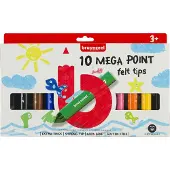 Bruynzeel Kids - Filzstift Kids Mega Point, Set mit 10 Farben