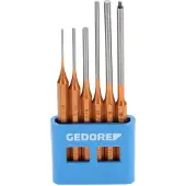 Gedore Splinttreiber-Satz inkl. PVC-Halter, 6-teilig, lange Form, Stahl/Lackierung, Silber/Kupfer