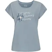 Vivance Pyjamaoberteil blau Gr. 32/34 für Damen. Rundhals und Print. Bequem. Nachhaltig.