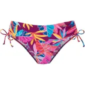 Buffalo Bikini-Hose "Soleil", Damen, Gr. 34, N-Gr, bunt (berry bedruckt), Recycling-Polyamid, bedruckt, floral, Badehosen Bikini-Hose, in höherer Schnittform