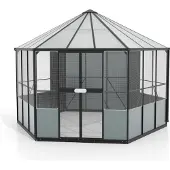 Vitavia Vogelvoliere Circus 9000 383 x 336 cm, ca. 9 qm, Maschenweite 13 x13 mm, Drahtstärke 1,5 mm schwarz
