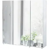MÖBELPARTNER Spiegelschrank Basic 70 x 16 x 70 cm weiß hochglanz 3-türig