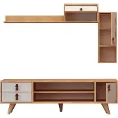 Skye Decor , Eleva, TV-Einheit, Eiche, 100 % MELAMINBESCHICHTETE SPANPLATTEN, 140 x 15 x 80 cm