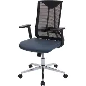 Mendler Bürostuhl MCW-J53, Drehstuhl Schreibtischstuhl, ergonomisch Kunstleder blau-grau