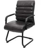 MCW Konferenzstuhl MCW-H31, Esszimmerstuhl Freischwinger Stuhl, Vintage Wildleder-Optik Metall MVG Kunstleder schwarz
