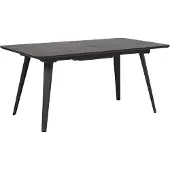 Beliani Esstisch Schwarz Stahlgestell 160x90 cm ausziehbar für 8 Personen mit MDF-Platte in Holzoptik rechteckig Wohn-Küche Esszimmer Wohnzimmer