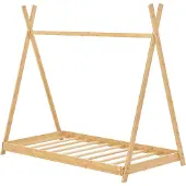 En.casa Kinderbett ’Vimpeli’ 70 x 140 cm Bambus
