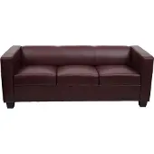 Mendler 3-2-1 Couchgarnitur Lille Kunstleder, rot-braun