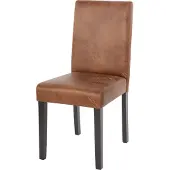 Mendler Esszimmerstuhl Littau, Küchenstuhl Stuhl, Stoff/Textil WildKunstleder, dunkle Beine
